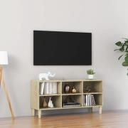 vidaXL TV-bänk med massiva ben sonoma-ek103,5x30x50 cm