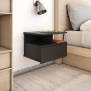 vidaXL Svävande sängbord svart 40x31x27 cm konstruerat trä