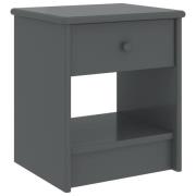 vidaXL Sängbord mörkgrå 35x30x40 cm massiv furu