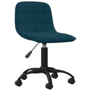 vidaXL Snurrbar kontorsstol blå sammet