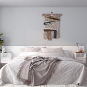 vidaXL Sänggavel med lådor vit högglans konstruerat trä