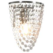 vidaXL Vägglampa med kristallpärlor silver oval E14-lampor