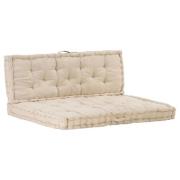 vidaXL Dyna till pallsoffa 2 st bomull beige