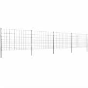 vidaXL Stängsel med stolpar förzinkat järn 50 m 120/10/30