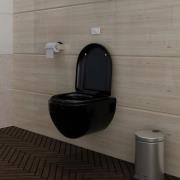 Väggmonterad toalett unik design svart