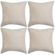 vidaXL Kuddöverdrag 4 st 80x80 cm polyester mockaimitation beige