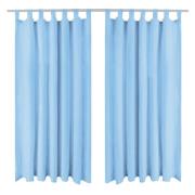 vidaXL Gardiner i microsatin 2 st med öglor 140x225 cm turkos