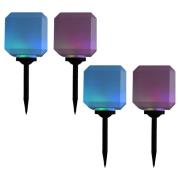 vidaXL Solcellslampor med LED 4 st kubiska 20 cm RGB