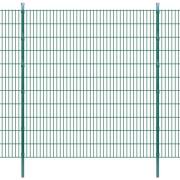 vidaXL 2D Stängselpaneler med stolpar 2008x2230 mm 32 m grön