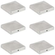 vidaXL Stolphattar pyramid 6 st galvaniserad metall 101x101 mm