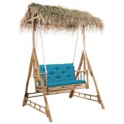 vidaXL 2-sits hammock med palmblad och dyna bambu 202 cm