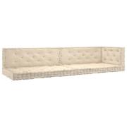 vidaXL Dynor till pallsoffa 5 st bomull beige