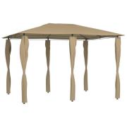 vidaXL Paviljong med stolpar 3x4x2,6 m taupe 160 g/m²