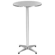 vidaXL Hopfällbart trädgårdsbord silver 60x(70-110) cm aluminium