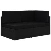 vidaXL Modulsoffa 2-sits konstrotting svart