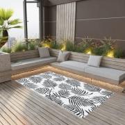vidaXL Utomhusmatta ARAKIL vit och svart 80x150 cm PP