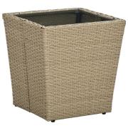 vidaXL Tebord beige 41,5x41,5x44 cm konstrotting och härdat glas