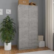vidaXL Garderob betonggrå 80x52x180 cm konstruerat trä