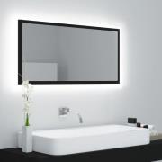 vidaXL Badrumsspegel med LED svart 90x8,5x37 cm akryl