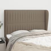 vidaXL Sänggavel med kanter taupe 147x23x118/128 cm tyg