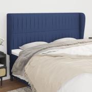 vidaXL Sänggavel med kanter blå 183x23x118/128 cm tyg