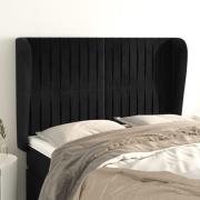 vidaXL Sänggavel med kanter svart 147x23x118/128 cm sammet