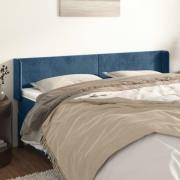 vidaXL Sänggavel med kanter mörkblå 183x16x78/88 cm sammet