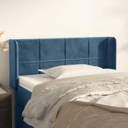 vidaXL Sänggavel med kanter mörkblå 103x16x78/88 cm sammet