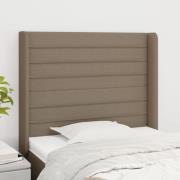 vidaXL Sänggavel med kanter taupe 103x16x118/128 cm tyg