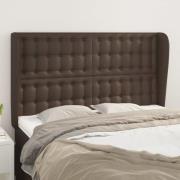 vidaXL Sänggavel med kanter brun 147x23x118/128 cm konstläder