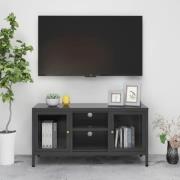 vidaXL TV-bänk antracit 105x35x52 cm stål och glas