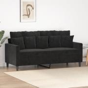 vidaXL Soffa 2-sits svart 140 cm sammet