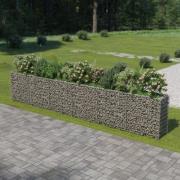 vidaXL Planteringsgabion upphöjd galvaniserat stål 540x50x100 cm