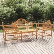 vidaXL Loungegrupp 4 delar massiv teak