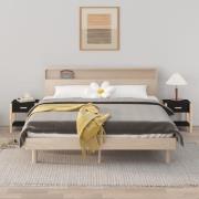 vidaXL Sängbord 2 st Svart 42x38x45 cm konstruerat trä