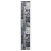 vidaXL Gångmatta grå BCF med blockmönster 60x450 cm