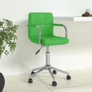 vidaXL Kontorsstol snurrbar grön konstläder