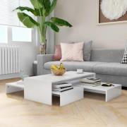 vidaXL Satsbord vit högglans 100x100x26,5 cm