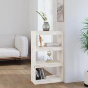 vidaXL Bokhylla/Rumsavdelare vit 60x30x103,5 cm massiv furu