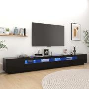 vidaXL TV-bänk med LED-belysning svart högglans 300x35x40 cm