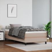 vidaXL Boxspring-sängram cappuccino 100x200 cm konstläder