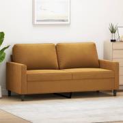 vidaXL Soffa 2-sits brun 140 cm sammet