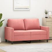 vidaXL Soffa 2-sits rosa 120 cm sammet