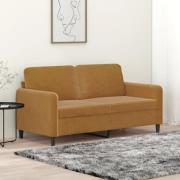 vidaXL Soffa 2-sits brun 140 cm sammet