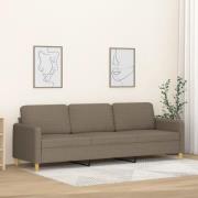 vidaXL 3-sitssoffa taupe 210 cm tyg