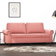 vidaXL Soffa 2-sits rosa 140 cm sammet