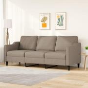 vidaXL 3-sitssoffa taupe 210 cm tyg