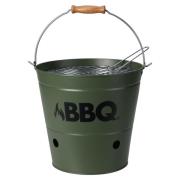 ProGarden Eldhink med grill BBQ 26 cm olivgrön