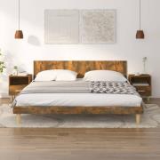 vidaXL Sängbord 2 st Rökfärgad ek 40x35x47 cm