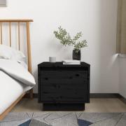 vidaXL Sängbord svart 35x34x32 cm massiv furu